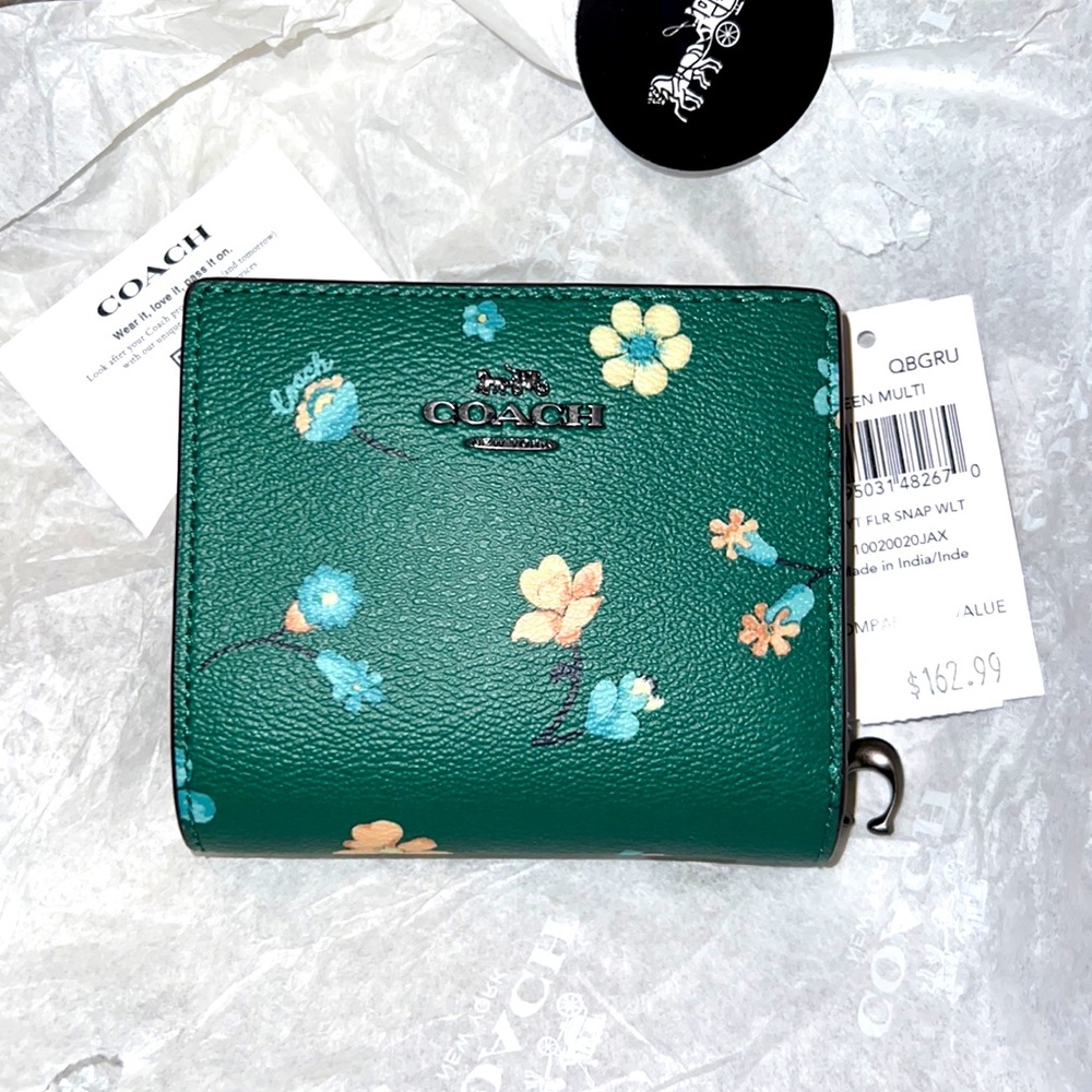 NEW AUTHENTIC COACH SNAP ZIP WALLET NEWEST SUMMER EDITION DESIGN/P TAG ATTACHED